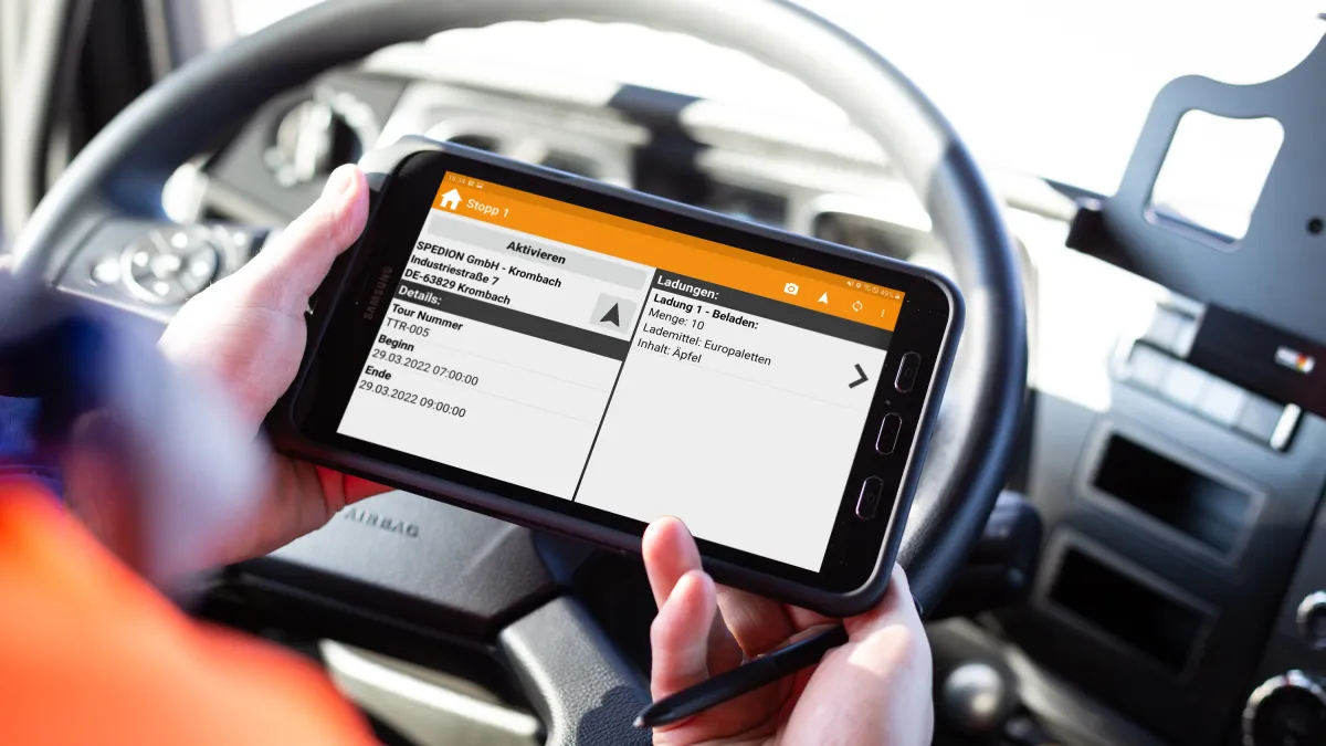 Aus über LOGENIOS ins TMS übertragenen Aufträgen erstellt die Disposition Touren für die Fahrer.