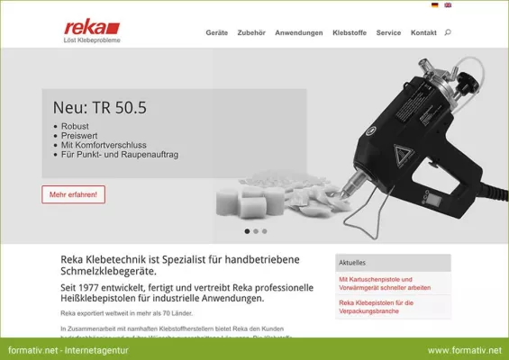 Bild: Reka Klebetechnik präsentiert seine professionellen Klebelösungen auf neuer Internetseite