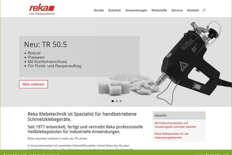 Reka Klebetechnik präsentiert seine professionellen Klebelösungen auf neuer Internetseite Bild: Reka Klebetechnik präsentiert seine professionellen Klebelösungen auf neuer Internetseite