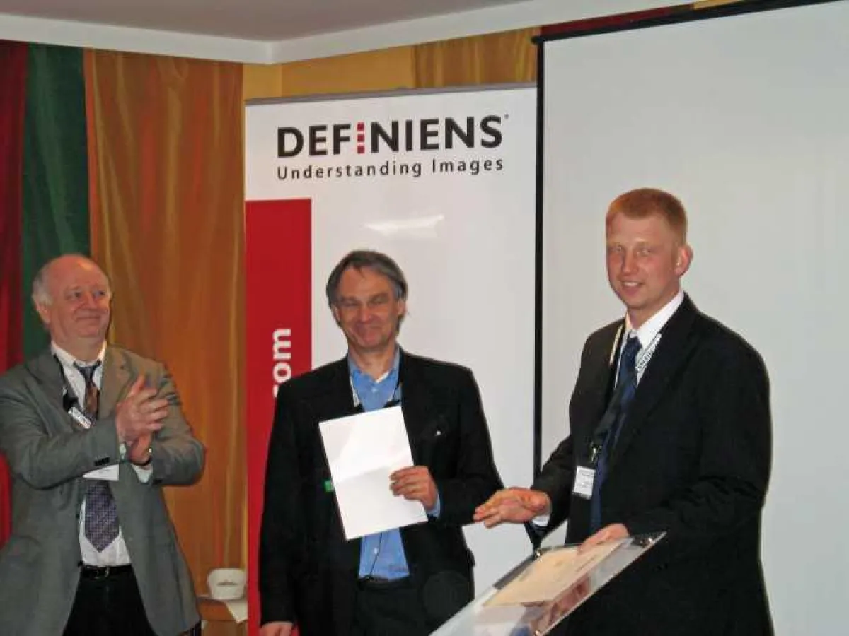 Preisverleihung: Mark Doherty, Prof. Gerd Binnig, Peter Bunting