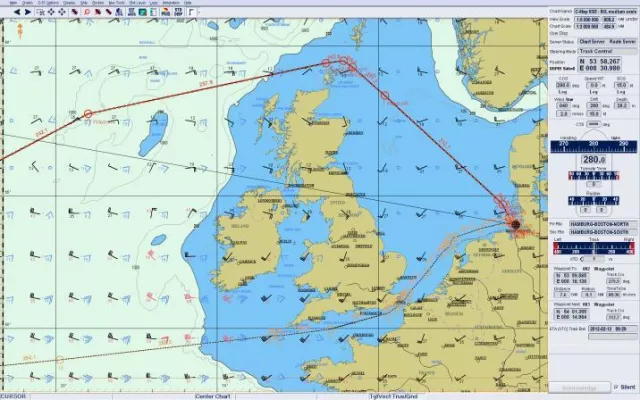 Bild: Raytheon Anschütz ECDIS mit Wetterkarte