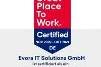 Bild: Evora für 2021 als "Great Place To Work" re-zertifiziert