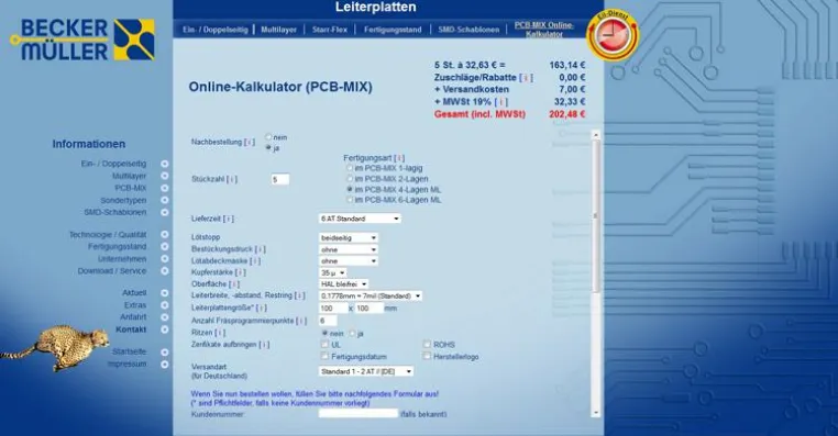 Bild: Leiterplatten Online-Portal - Prototypen Bestellung leicht gemacht