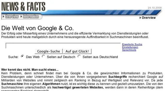 Aktuelles zu Suchmaschinenranking, Suchmaschinenmarketing und Weboptimierung Bild: Aktuelles zu Suchmaschinenranking, Suchmaschinenmarketing und Weboptimierung