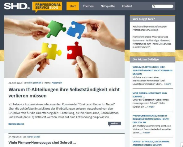Bild: Professional Service goes social: SHD System-Haus-Dresden GmbH startet neuen Blog für IT Service Management