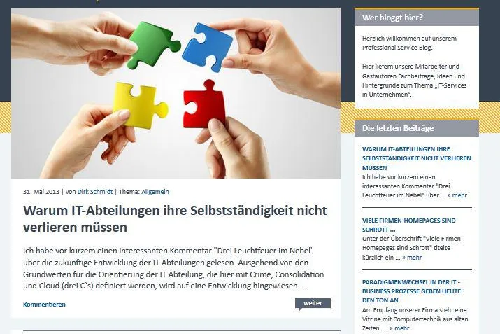 Bild: Professional Service goes social: SHD System-Haus-Dresden GmbH startet neuen Blog für IT Service Management