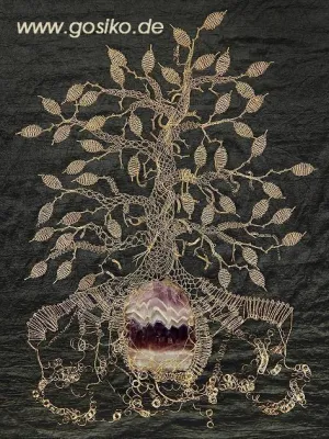 Bild: Gosiko klöppelt Baum aus echtem Gold