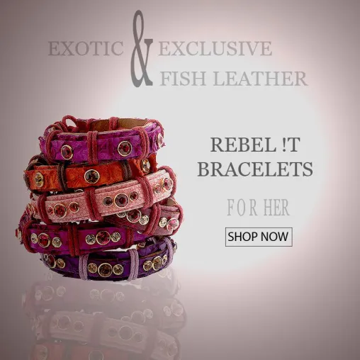 Handgemachte Luxuslederarmbänder aus exklusivem Fischleder Bild: Handgemachte Luxuslederarmbänder aus exklusivem Fischleder
