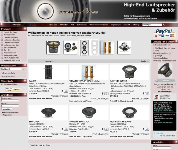 Bild: speakers4you.de – neuer Onlineshop für Boxenbauer