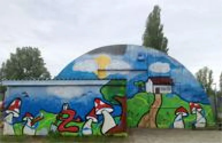 Bild: "Kunsthalle" Spandau - bbw Berufsfachschüler gestaltet Lagerhallenfassade