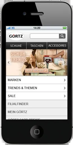 Bild: First Mover im Schuhsegment: Görtz launcht Mobile-Shop für Smartphones