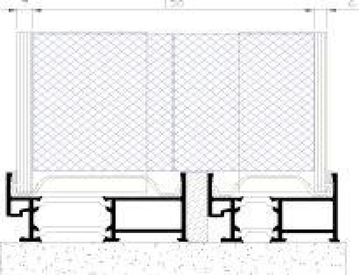 Querschnitt System Ug 085 in Alurahmen