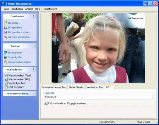 Bild: 1-More Watermarker: Bilder mit Wasserzeichen schützen