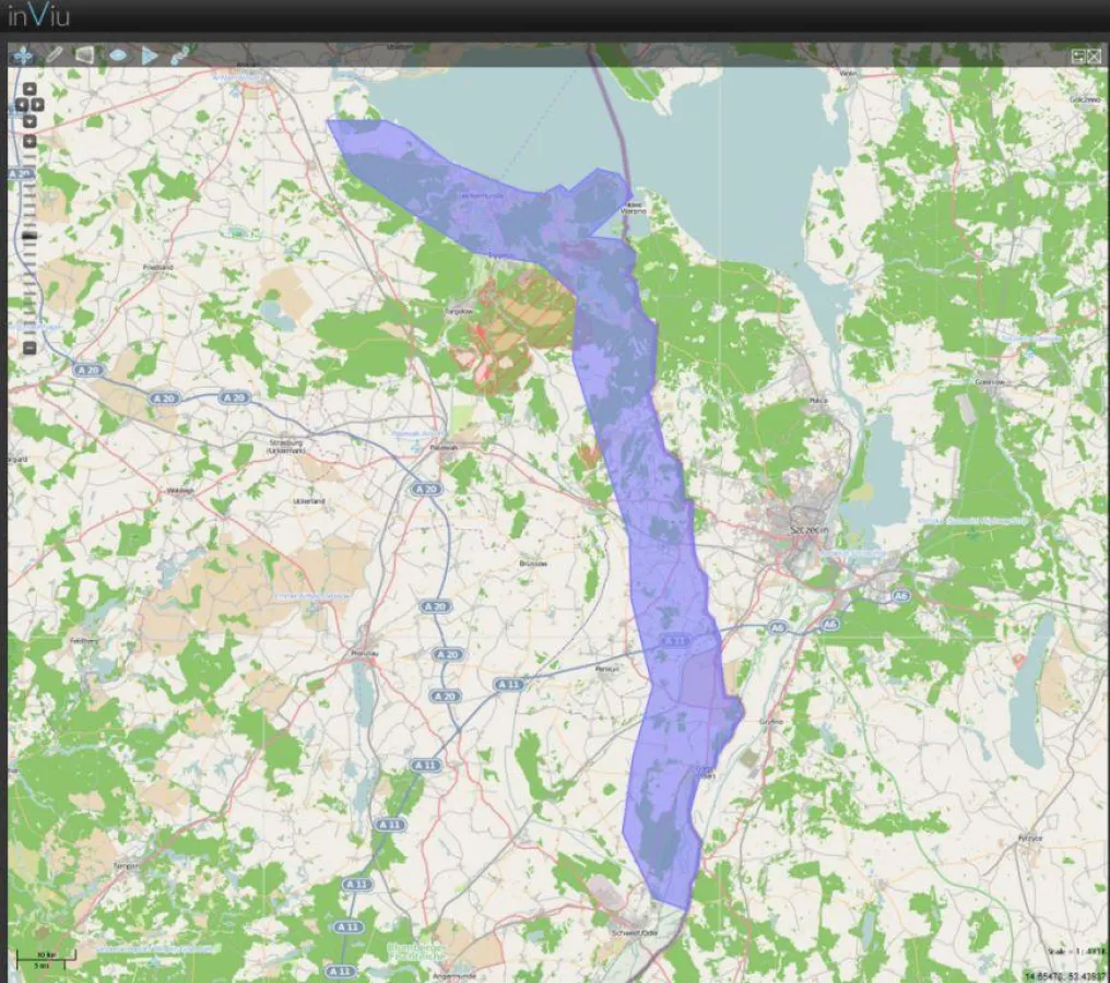 Geofence im ENAiKOON Ortungsportal entlang der Grenze