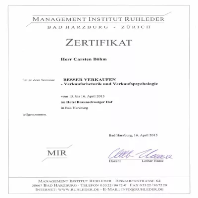 Seminar beim Management Institut Ruhleder Bild: Seminar beim Management Institut Ruhleder