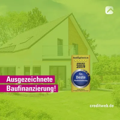 Bild: creditweb erhält zum fünften Mal in Folge von BankingCheck das Siegel „Beste Baufinanzierung“