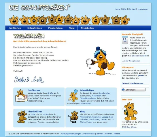Bild: Die Schnuffelbären feiern Geburtstag mit neuer Homepage
