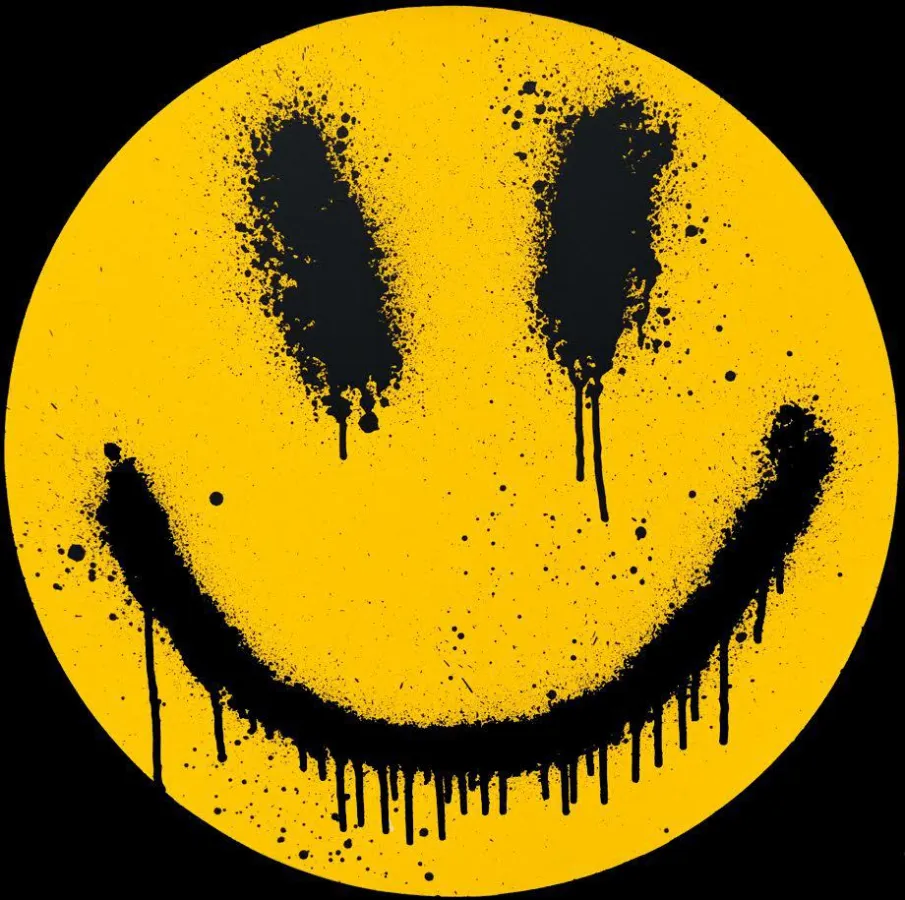 RYCA, Creepy Smiley, 2017, Spraypaint