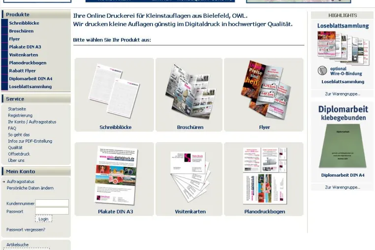 Bild: Fachzeitschrift Deutscher Drucker ehrt den neuen Online-Shop der Stein.Druck GmbH als Webseite der Woche