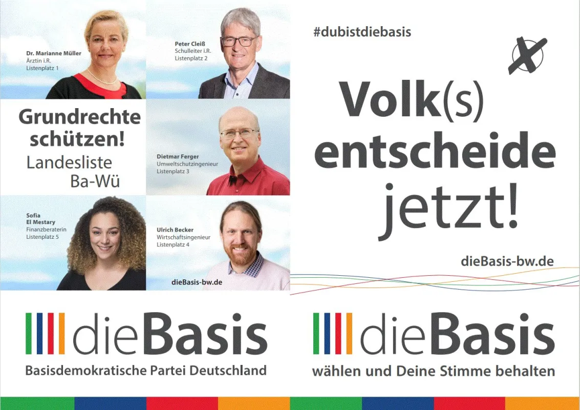 Plakat zur Landesliste Baden-Württemberg