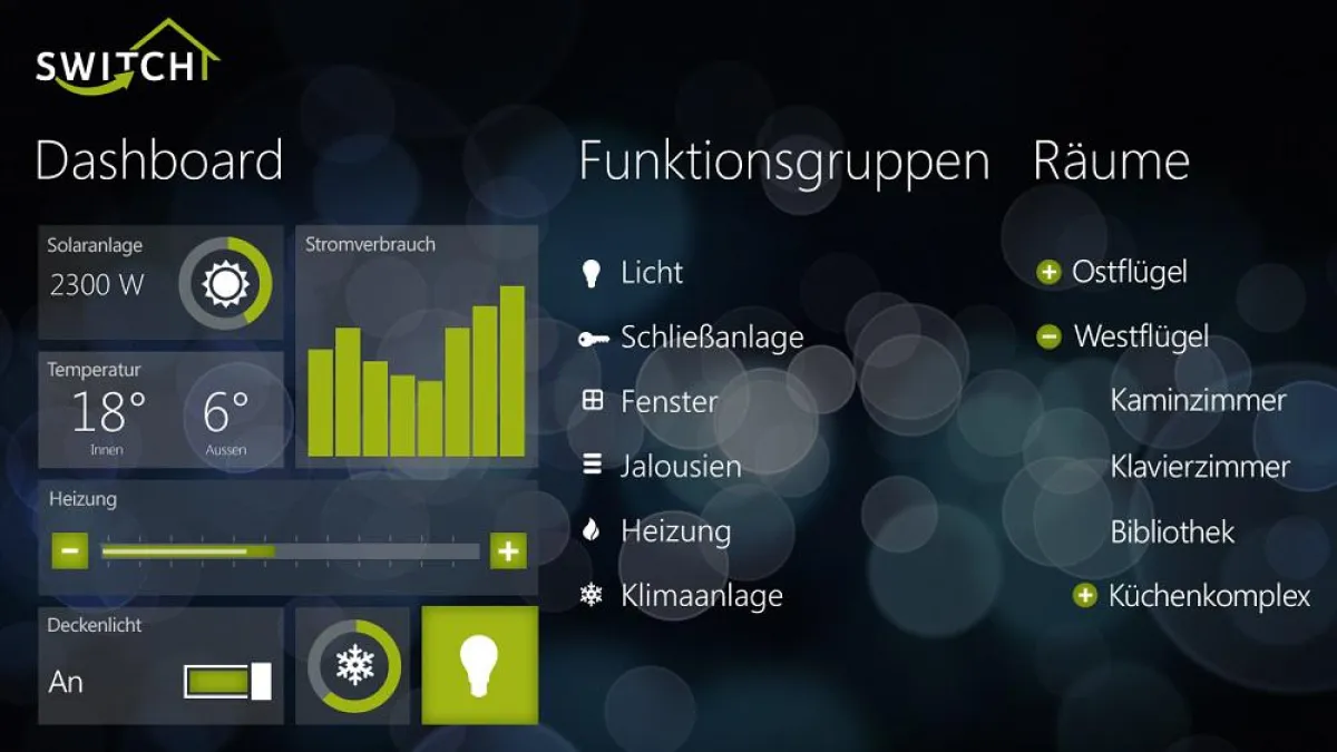 Abbildung: Switch auf einem Windows 8.1 Tablet