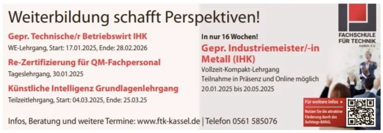 Bild: Zukunft gestalten: Weiterbildungsangebote der Fachschule für Technik Kassel e.V.