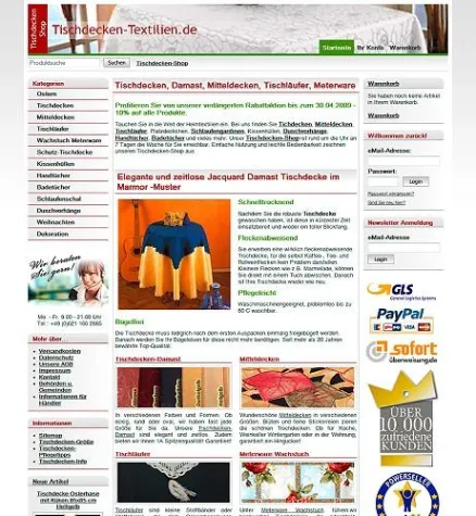 Bild: Onlineshop für Tischdecken und Heimtextilien eröffnet