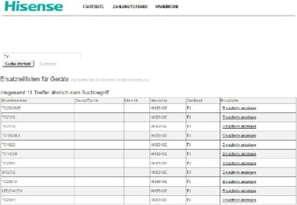 Bild: Hisense führt Ersatzteilshop für Endkunden ein