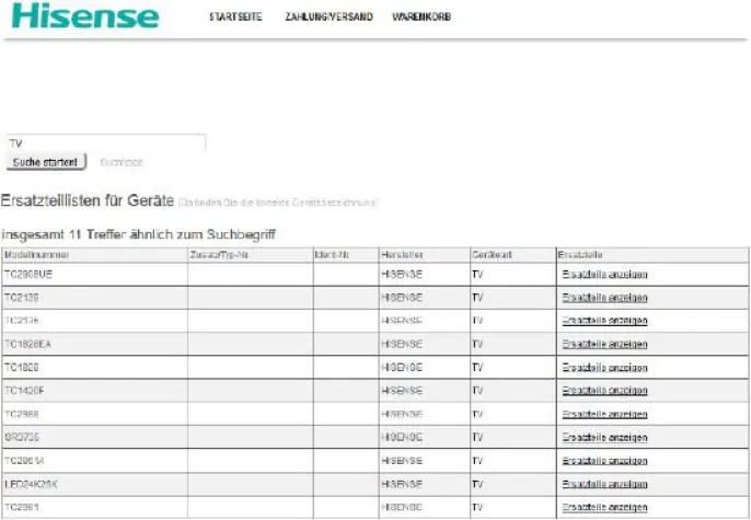 Bild: Hisense führt Ersatzteilshop für Endkunden ein