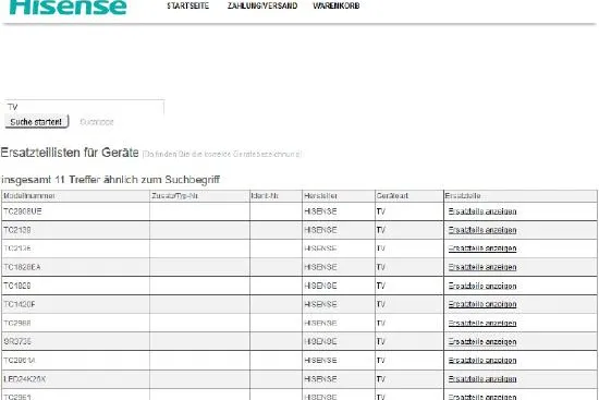 Bild: Hisense führt Ersatzteilshop für Endkunden ein