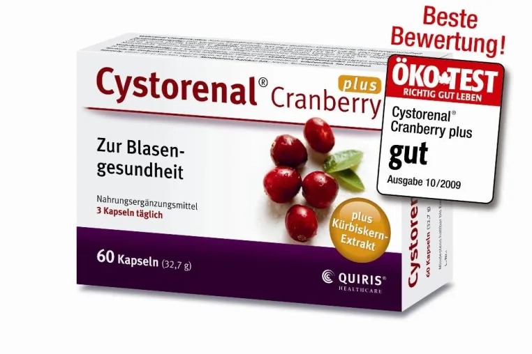Bild: ÖKO-TEST: Spitzen-Bewertung für Cystorenal® Cranberry plus - Bestes Ergebnis von 24 getesteten Präparaten