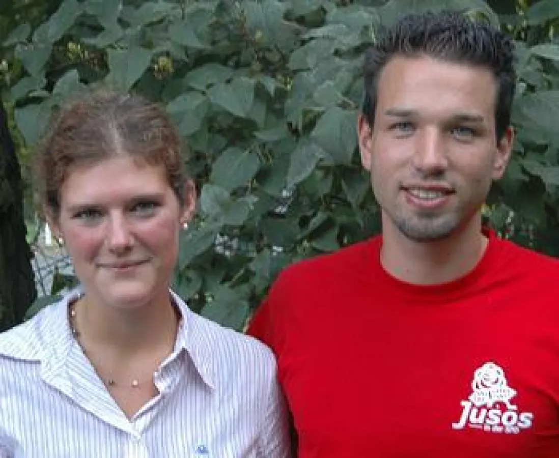 Juso Vorsitzende Anna Kristina Tanev und Martin Wilhelm