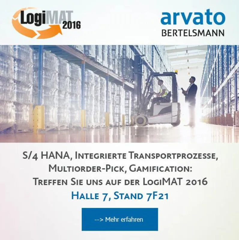S/4 HANA, integrierte Transportprozesse und Gamification: arvato Systems auf der logiMAT 2016