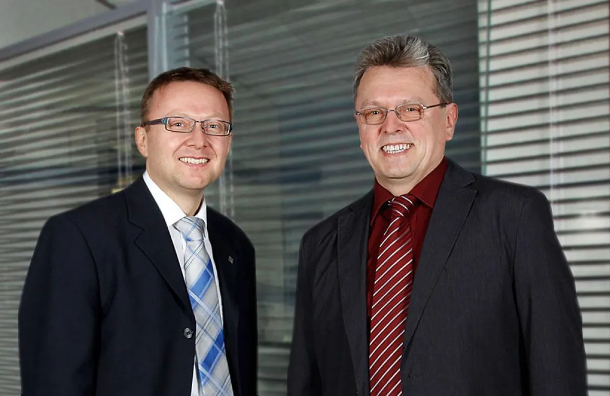 Michael Uhl und Franz Schwarz von der Geschäftsleitung von DigitalDruck Deutschland laden vierteljährlich zu einem kostenlosen Businessfrühstück ein.