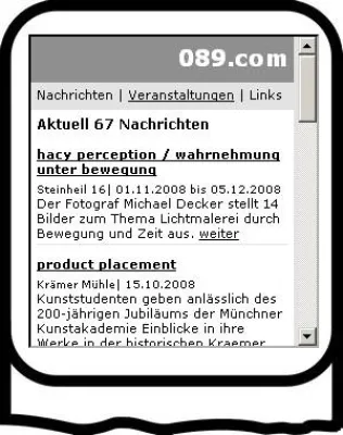 Bild: München, 21.10.2008 - Der kostenlose Münchner Kulturguide „089.com“ macht mobil