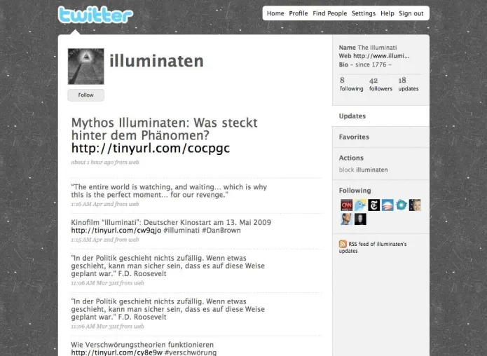 Bild: Illuminati-News jetzt auch auf twitter