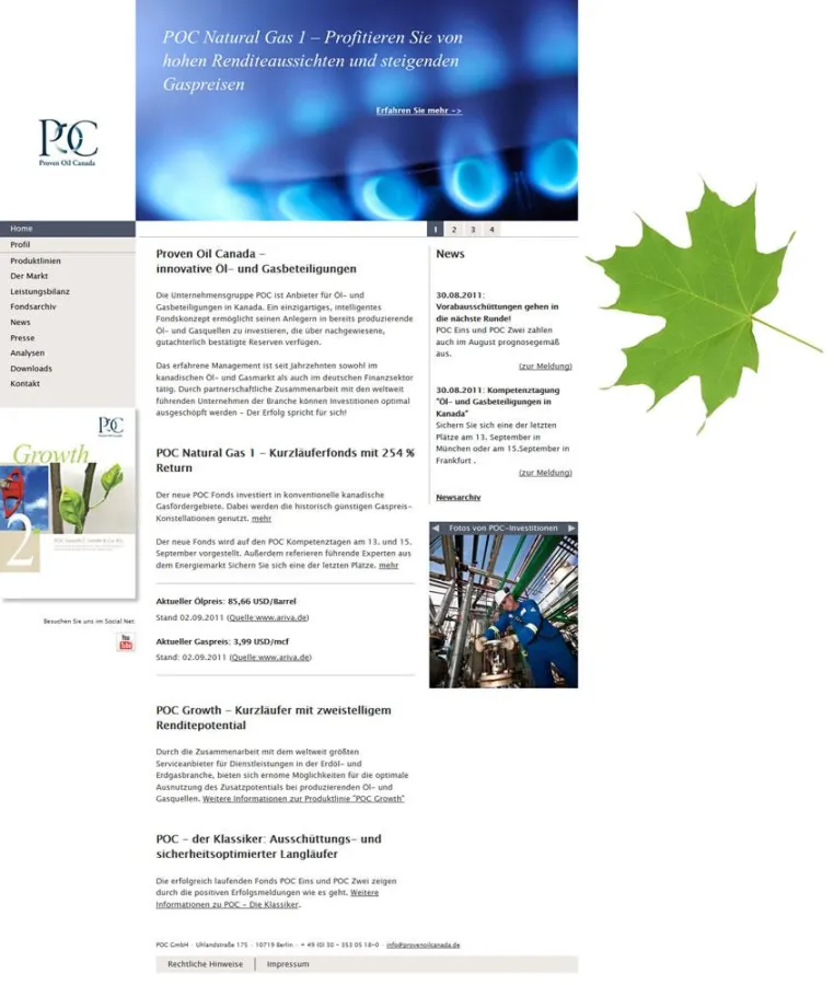 Website der POC Unternehmensgruppe: www.proven-oil-canada.de