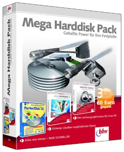 Mega Harddisk Pack: Drei leistungsstarke Optimierungstools in einem preisgünstigen Paket Bild: Mega Harddisk Pack: Drei leistungsstarke Optimierungstools in einem preisgünstigen Paket