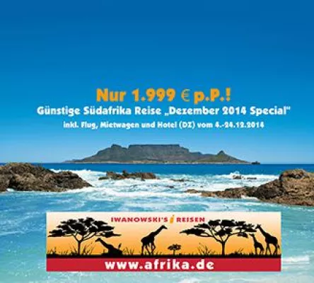 Bild: Südafrika Special bei Iwanowski’s Reisen: Neue Mietwagenreise im Dezember 2014