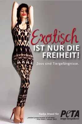 Bild: Nadja Atwal für PETA: Exotisch ist nur die Freiheit! Kampagne gegen die Zoohaltung von Wildtieren