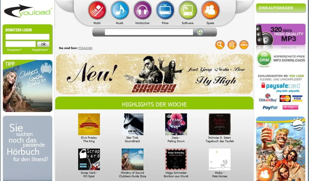 YOULOAD Download Shop Screenshot