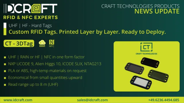 Bild: IDCRAFT 3DTag - 3D-gedruckte RFID Transponder / Tags für individuelle Industrieanwendungen