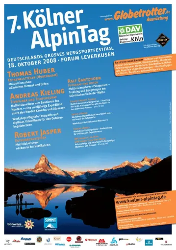 Bild: „Bärenmann“ Andreas Kieling und Extremkletterer Thomas Huber zu Gast beim 7. Kölner AlpinTag
