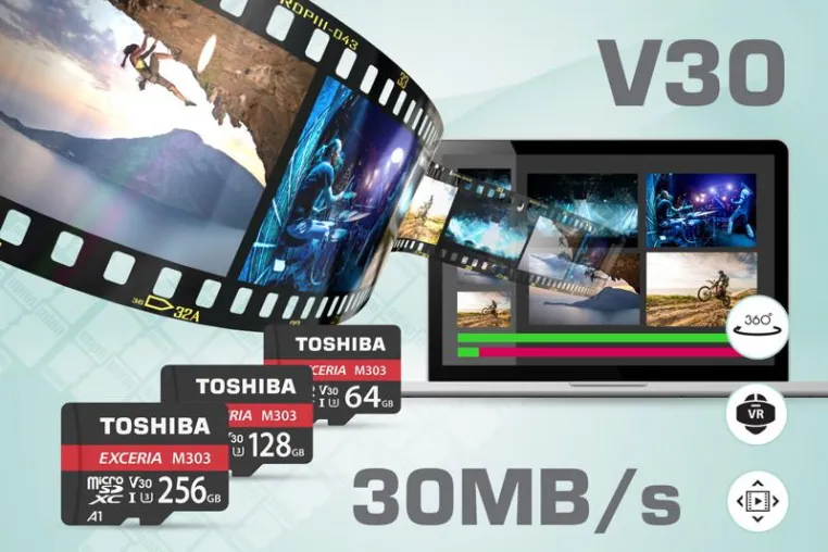 Bild: Toshiba Memory Europe kündigt neue microSDXC-Karten der EXCERIA-Serie mit Video Speed Class 30 an