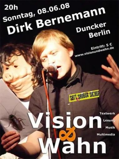 Bild: Berliner Lesereihe "Vision und Wahn" im Juni mit Dirk Bernemann