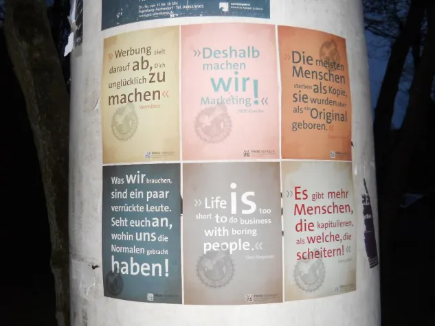 Bild: Guerilla Marketing in eigener Sache - PROC-Guerilla's Kunst des Werbens