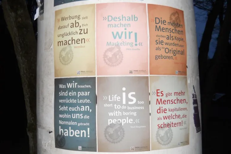 Bild: Guerilla Marketing in eigener Sache - PROC-Guerilla's Kunst des Werbens