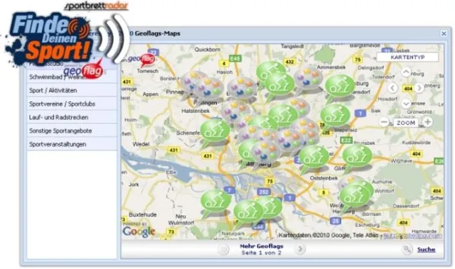 Bild: Mit dem Sportbrett-Radar seinen Trainingspartner finden