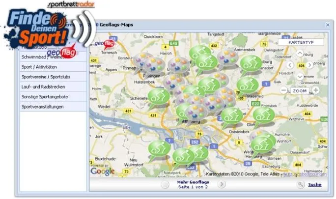 Bild: Mit dem Sportbrett-Radar seinen Trainingspartner finden