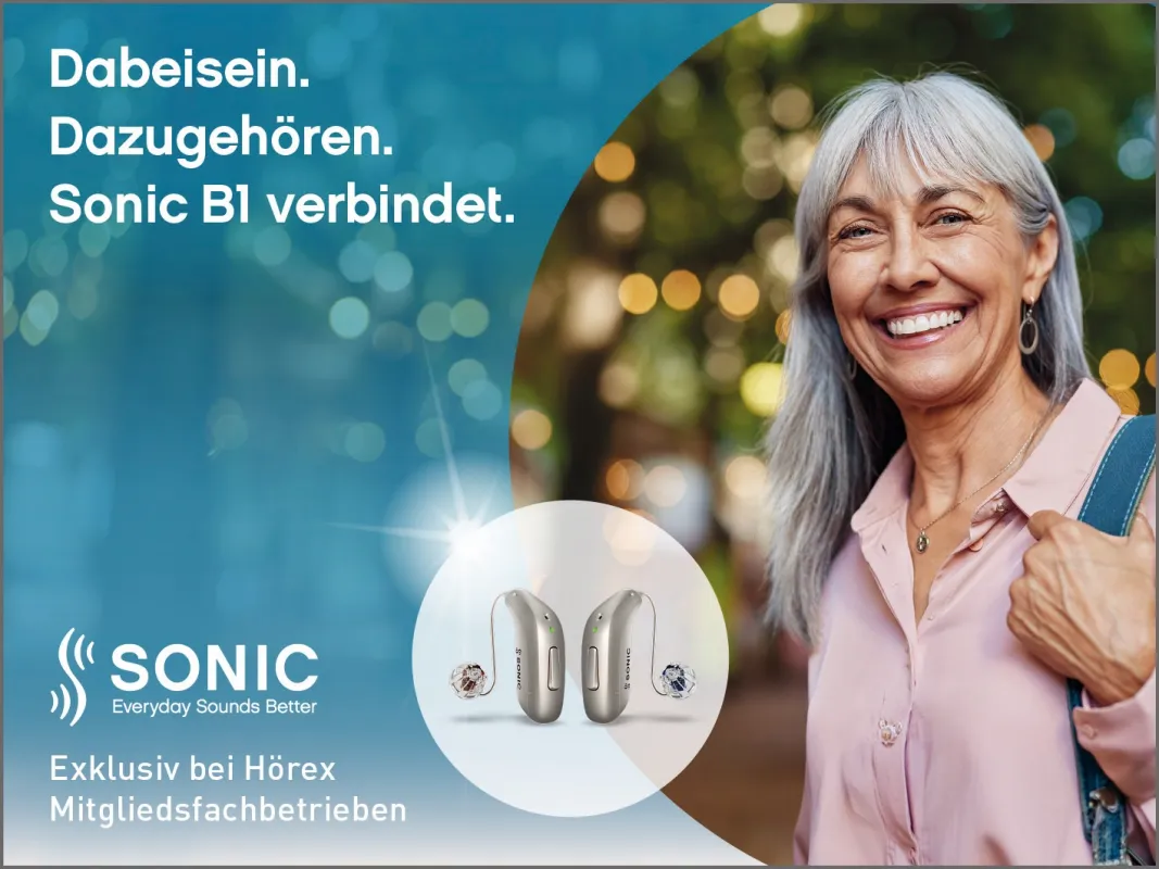 Die neue Hörsystemfamilie Sonic B1 erleichtert das Sprachverstehen (Foto: Sonic) (© Hörex)